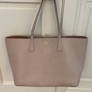 Tory Burch pale pink leather tote